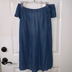 Off the shoulder denim dress